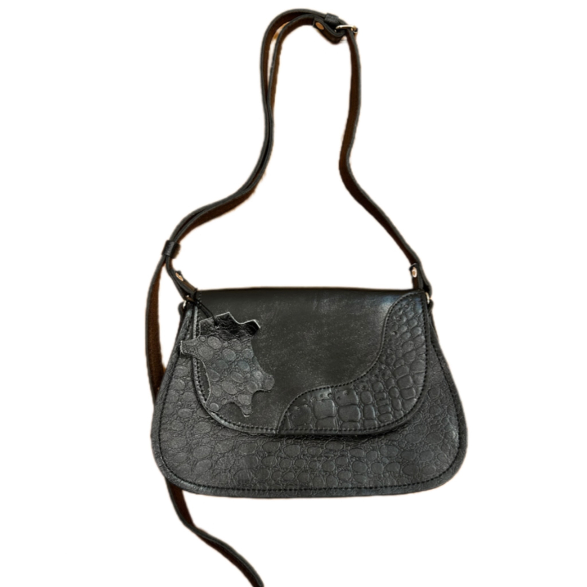  کیف دوشی چرم طبیعی زنانه رنگ مشکی 