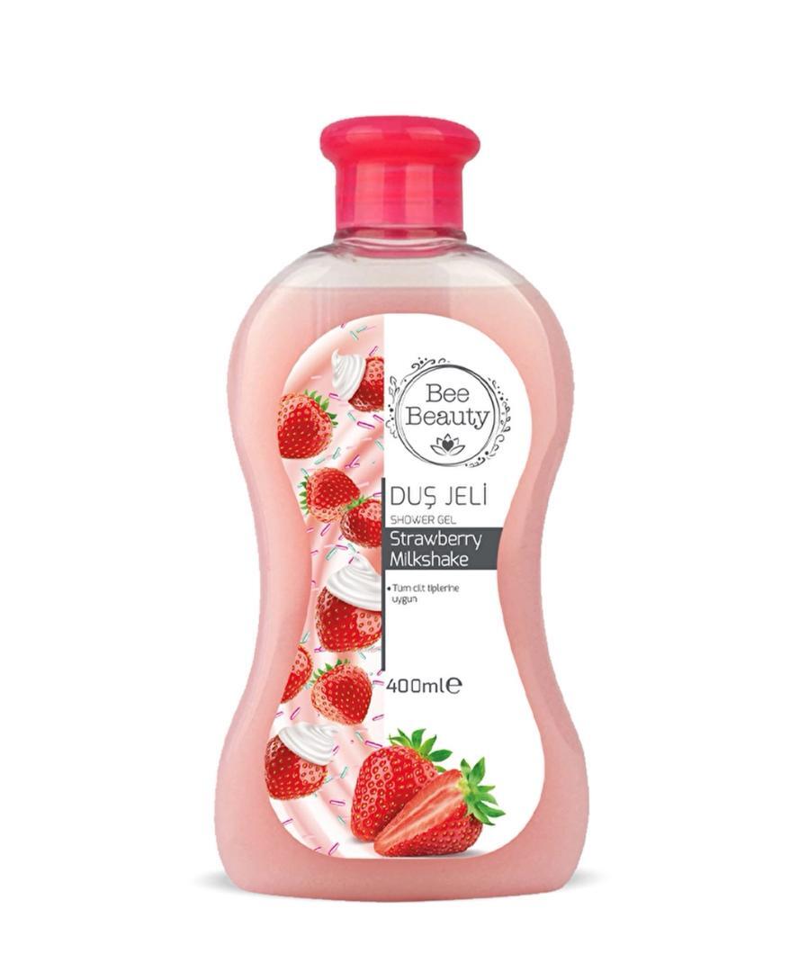 شاورژل Bee Beauty مدل Strawberry Milkshak حجم ۴۰۰ میلیلیتر