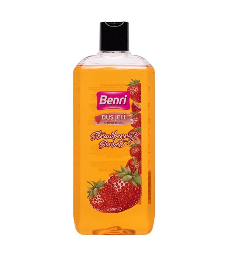 شاورژل  Benri مدل Strawberry Sorbetحجم ۷۵۰ میلی‌لیتر